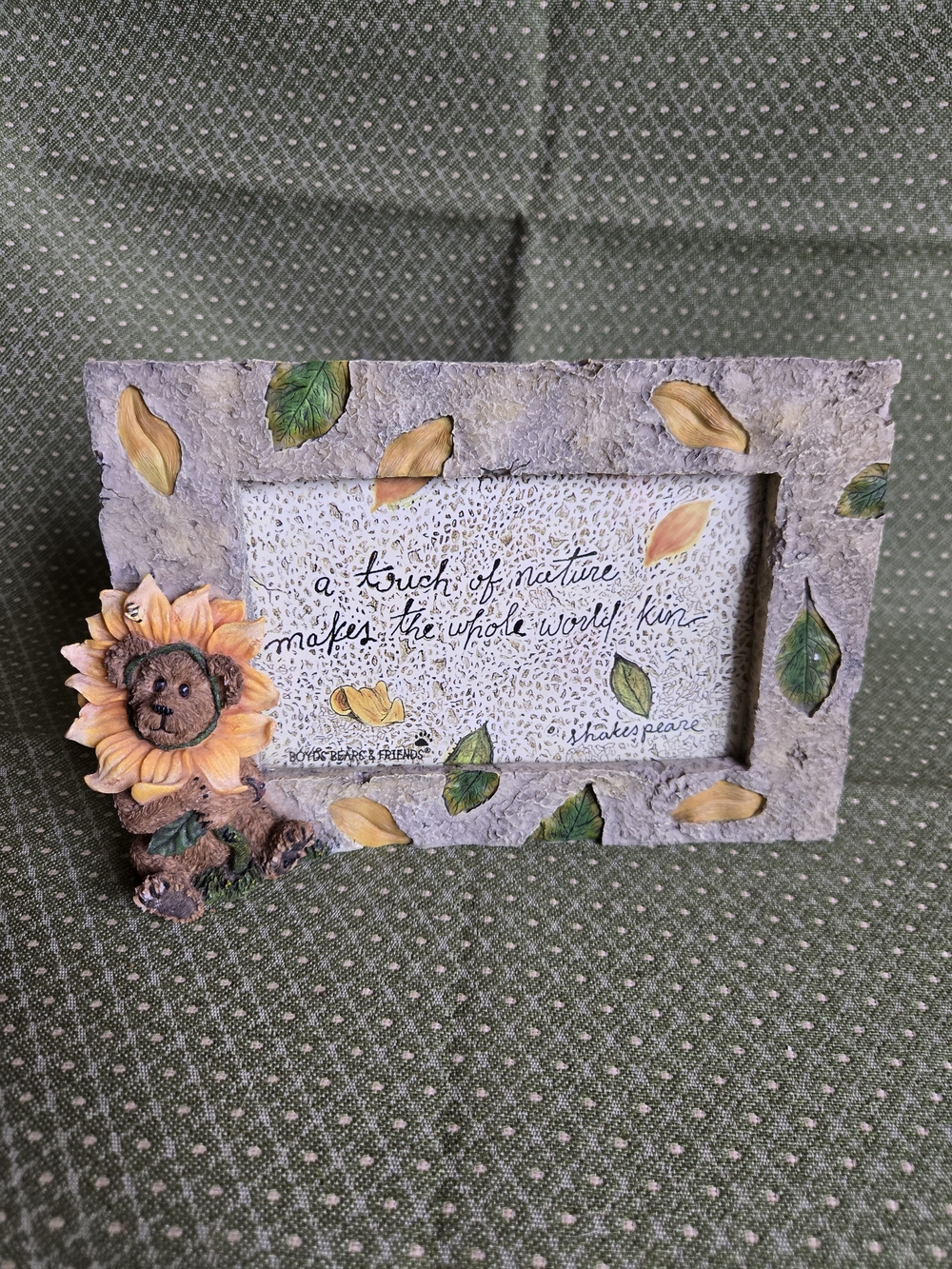 Boyds Sunflower Bear Decorative Picture Frame Or Just Decor